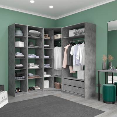 Угловая гардеробная Е1