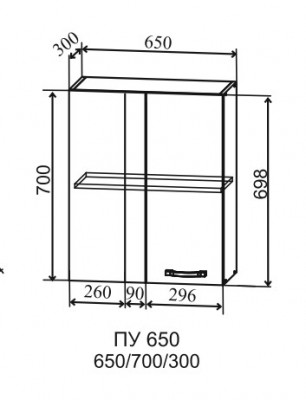 Шкаф верхний 650 угловой Лофт ДСВ