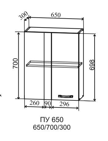 Шкаф верхний 650 угловой Лофт ДСВ