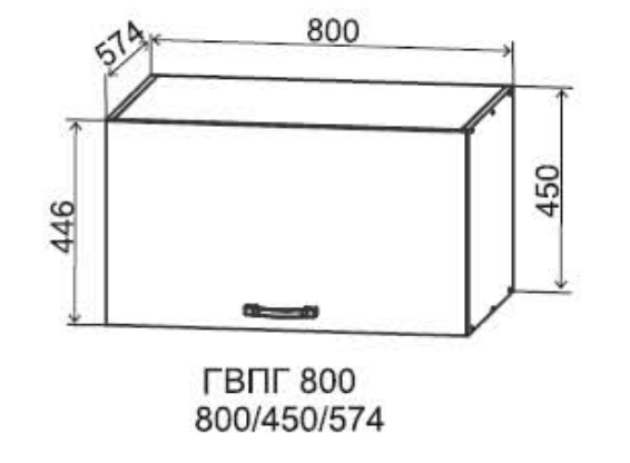 Шкаф верхний 800/450 горизонтальный глубокий Лофт ДСВ 
