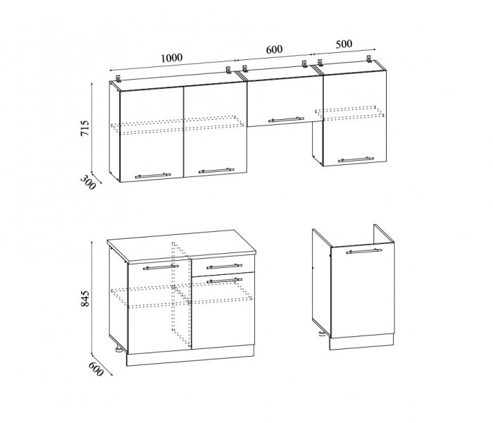 Кухонный гарнитур София 2.1 готовый
