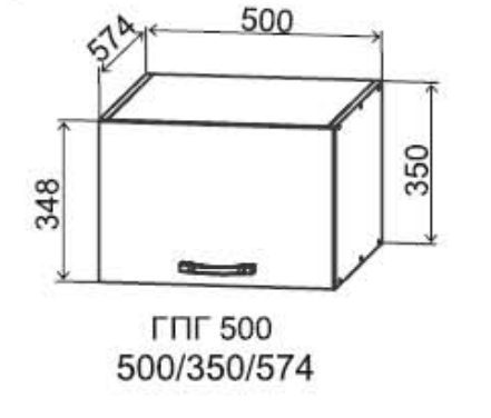 Шкаф верхний 500/350 горизонтальный глубокий Лофт ДСВ 