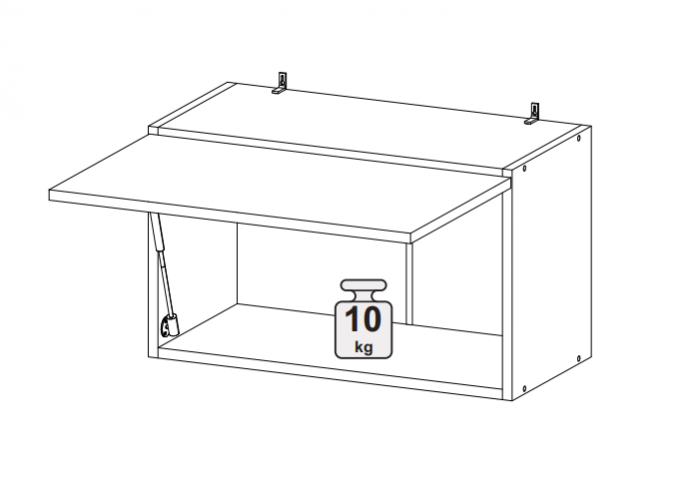 Шкаф верхний антресоль ШВА 500 Кельн