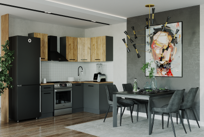 Кухонный гарнитур угловой Дели-2000х1200 (стол. 26 мм)