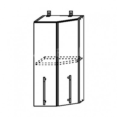 Шкаф верхний 400 торцевой угловой Ройс