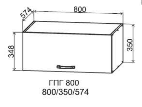 Шкаф верхний 800/350 горизонтальный глубокий Лофт ДСВ