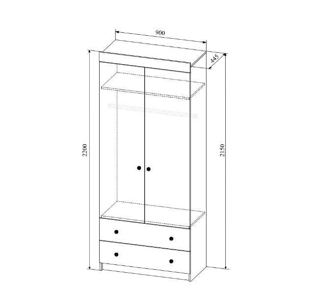 Шкаф 900 с ящиками Ki-Ki ДСВ
