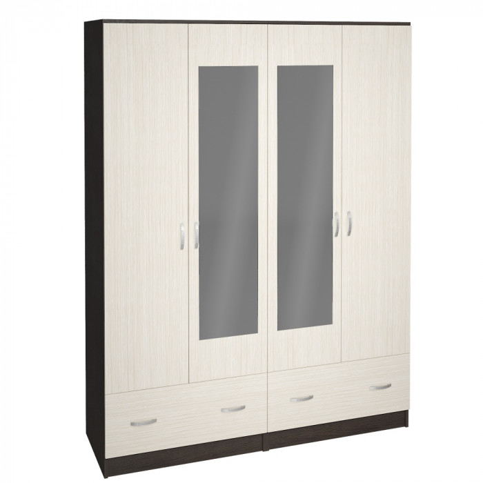 Шкаф 4-х створчатый с зеркалом Ронда