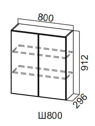 Шкаф навесной 800/912 Вельвет