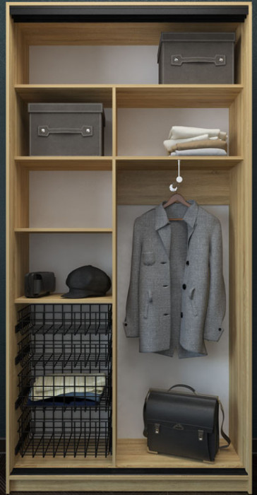 Шкаф-купе Лофт 1200 фасад МДФ белый глянец +