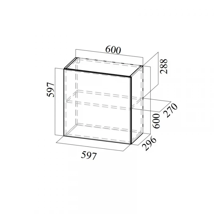 Шкаф навесной горизонтальный 600х600 Модерн NEW СВ