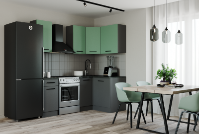 Кухонный гарнитур угловой Изумруд-2000х1200 (стол. 26 мм)