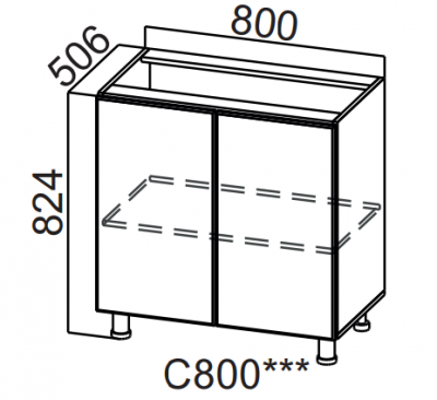 Шкаф нижний 800 Бостон