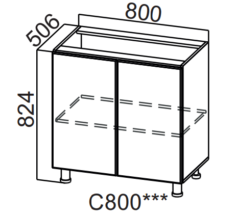 Шкаф нижний 800 Бостон