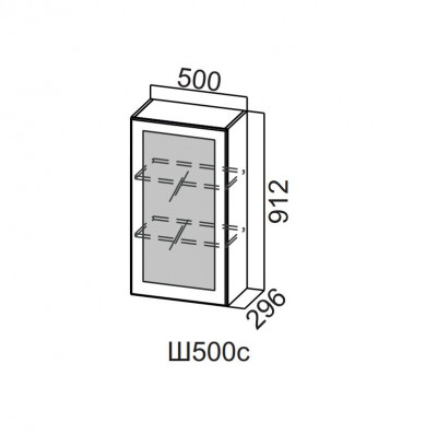Шкаф навесной 500/912 Модус со стеклом СВ