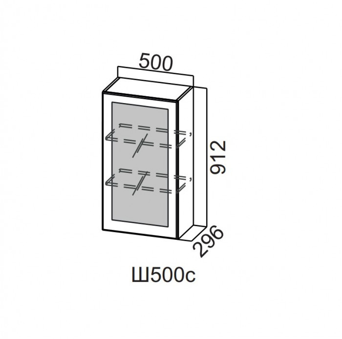 Шкаф навесной 500/912 Модус со стеклом СВ