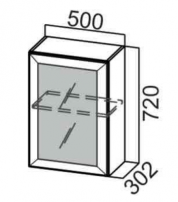 Шкаф навесной 500/720 рамочный фасад Сетка РМДФ