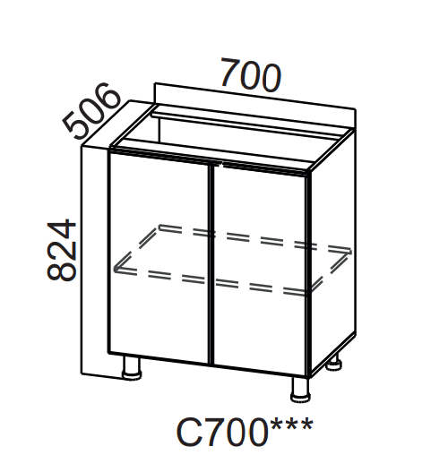 Шкаф нижний 700 Бостон