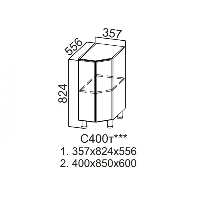 Шкаф нижний 400 торцевой Прованс СВ