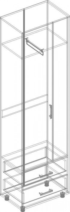 Шкаф 2-х створчатый с 2 ящиками Граф