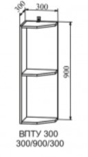 Шкаф верхний 300/900 торцевой открытый Скала