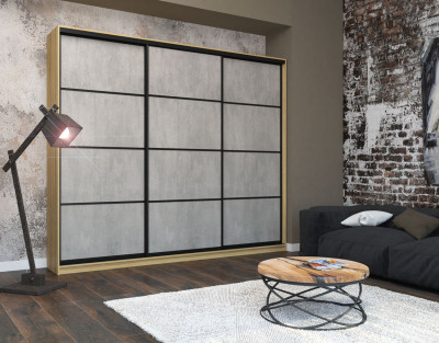 Шкаф-купе Лофт 3000 фасад МДФ бетон 3г