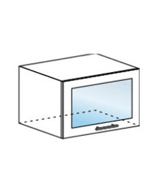Шкаф верхний 600 горизонтальный со стеклом Ксения