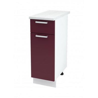 Шкаф нижний 300 с ящ. и расп.дверками Бетон  