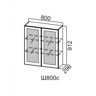 Шкаф навесной 800/912 стекло Грейвуд СВ